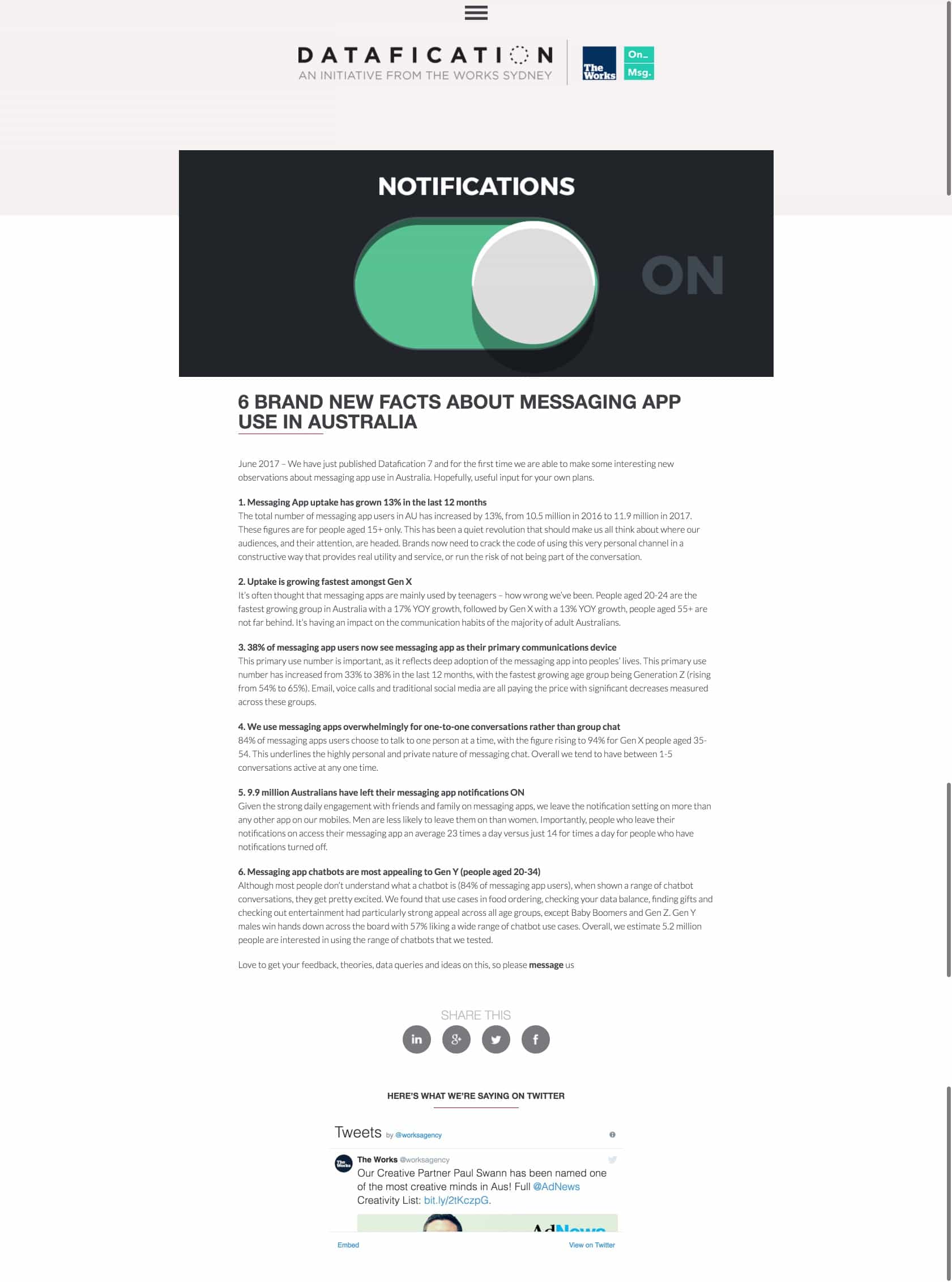 Datafication | Website Build article page