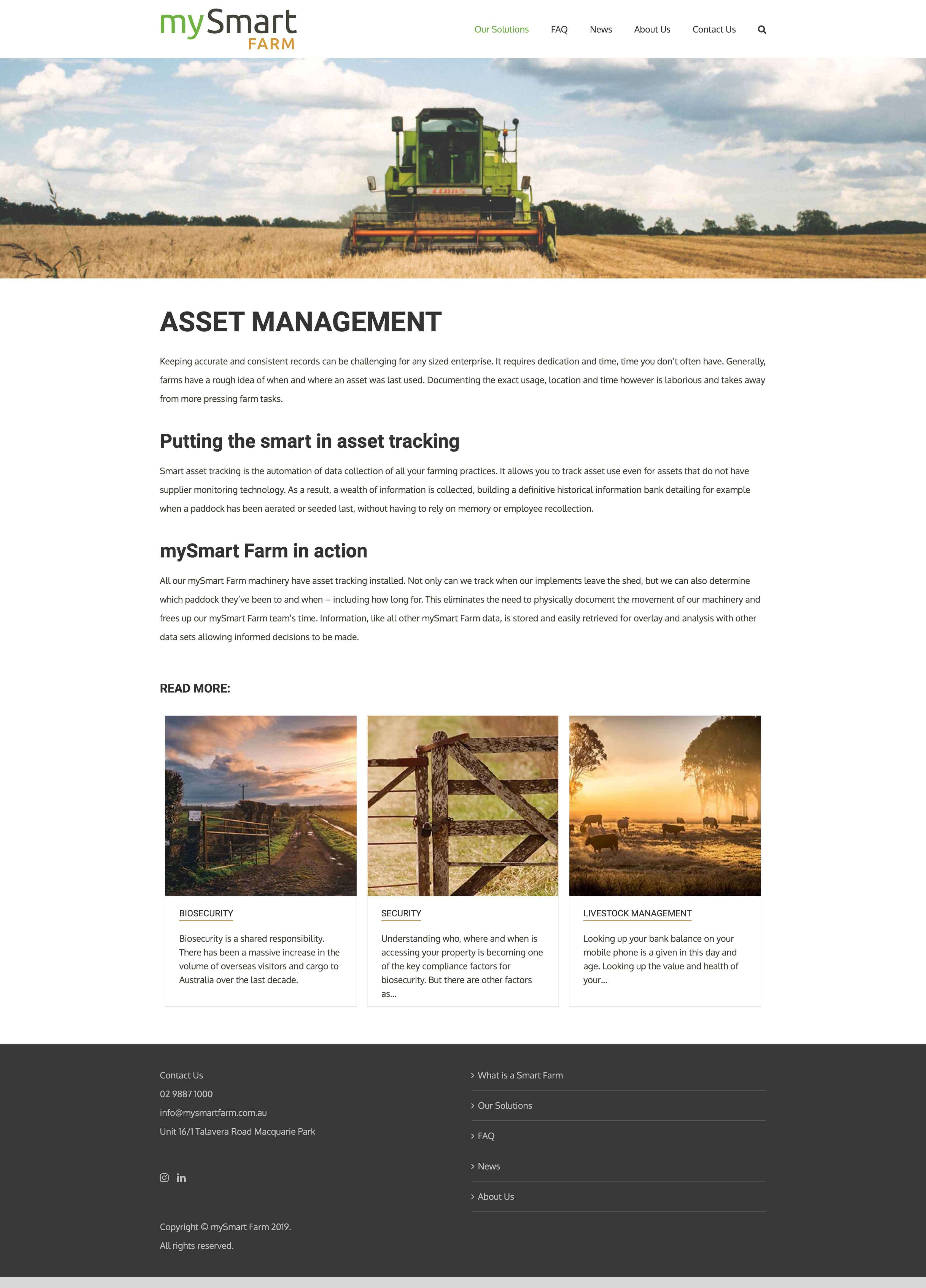 mySmart Farm | Website Build Asset management page