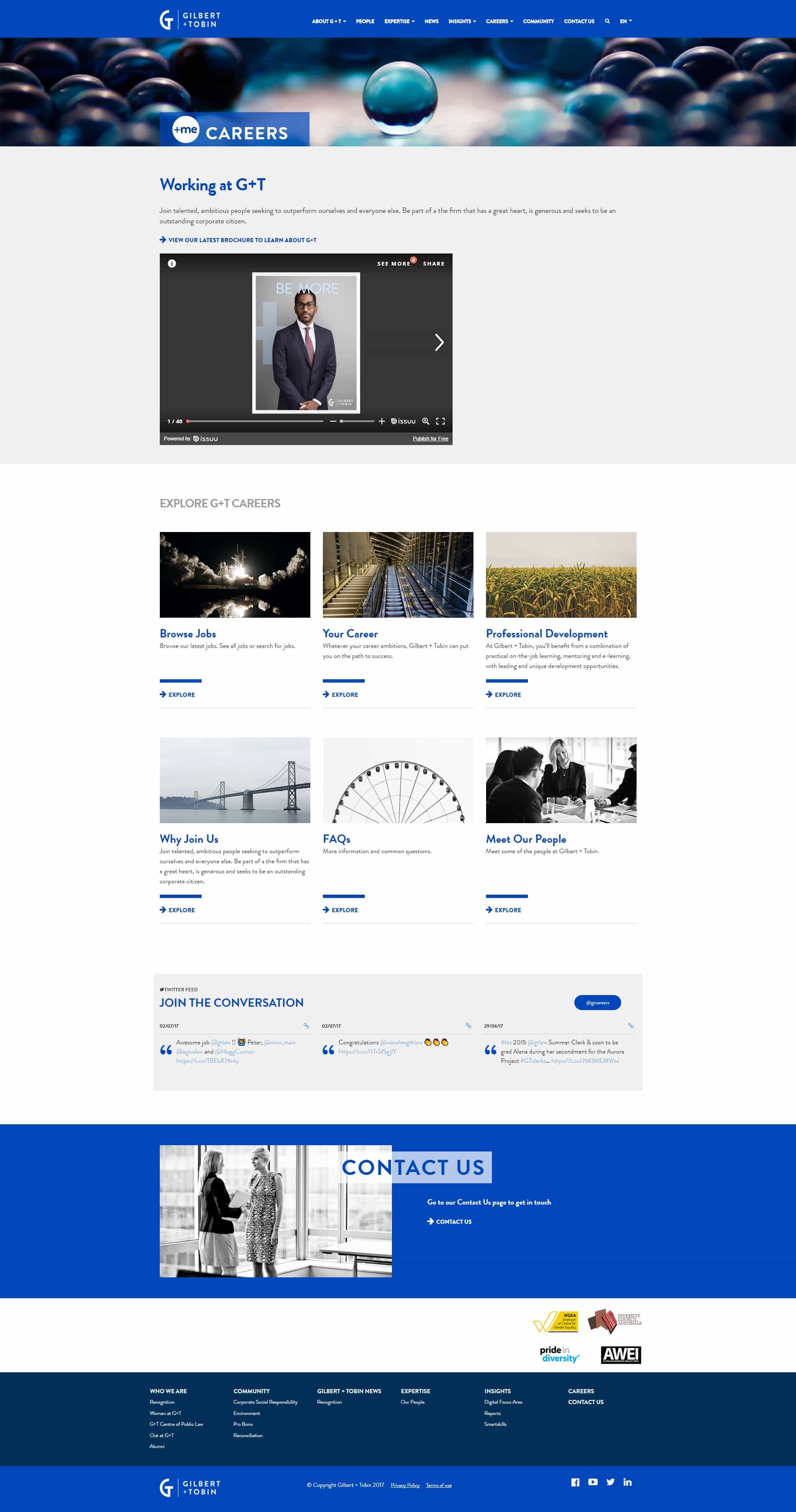 Gilbert + Tobin Lawyers | Frontend Website Build careers page