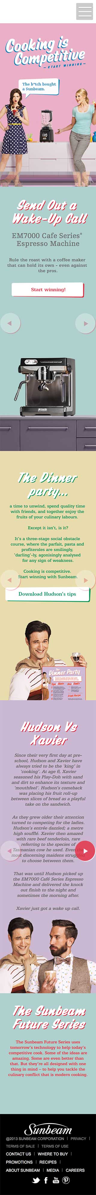 Cooking is competitive | Website Build Hudson vs Xavier slides