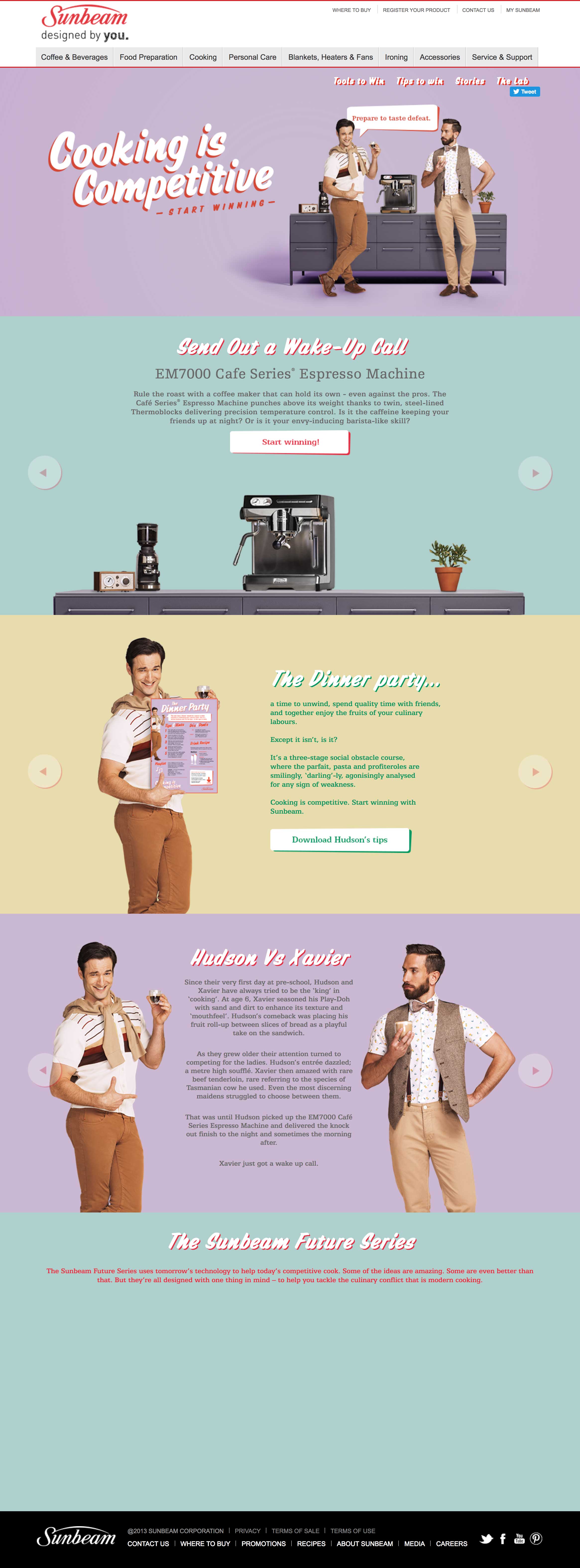 Cooking is competitive | Website Build Hudson vs Xavier slides