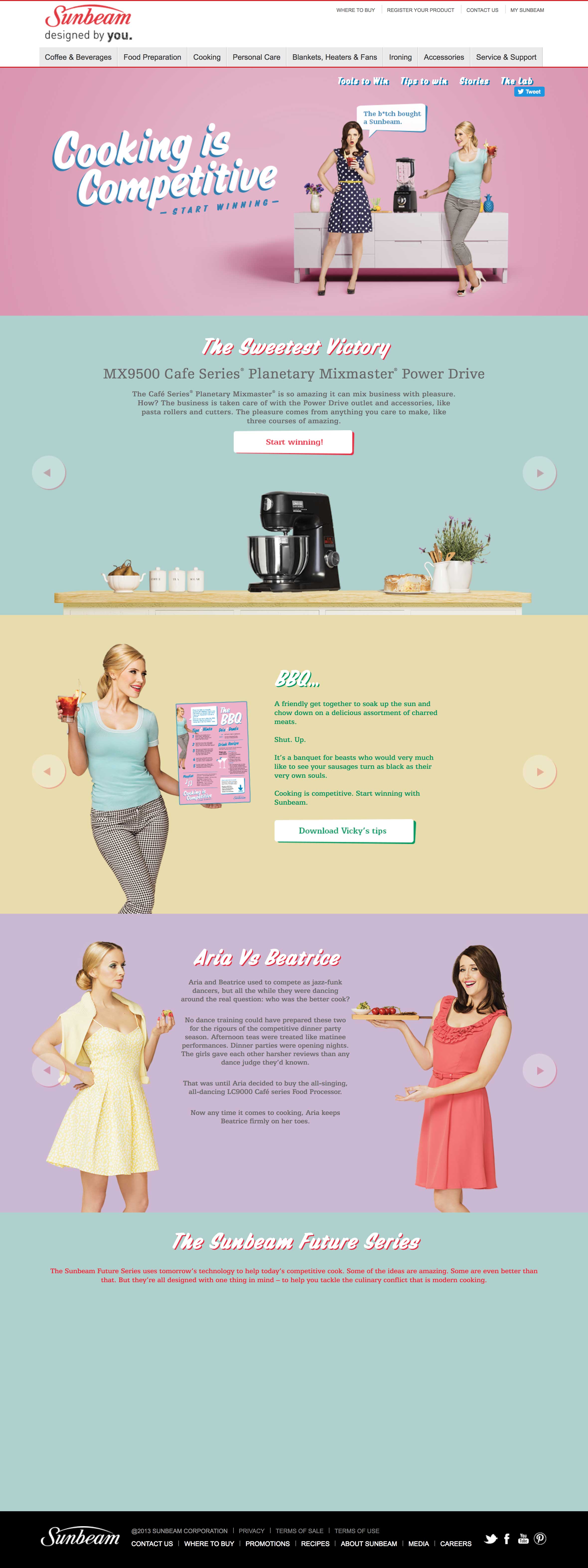 Cooking is competitive | Website Build Aria vs Beatrice slides