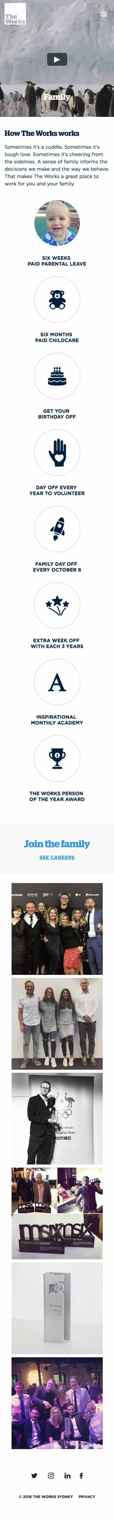 The Works Sydney | Website Build family page