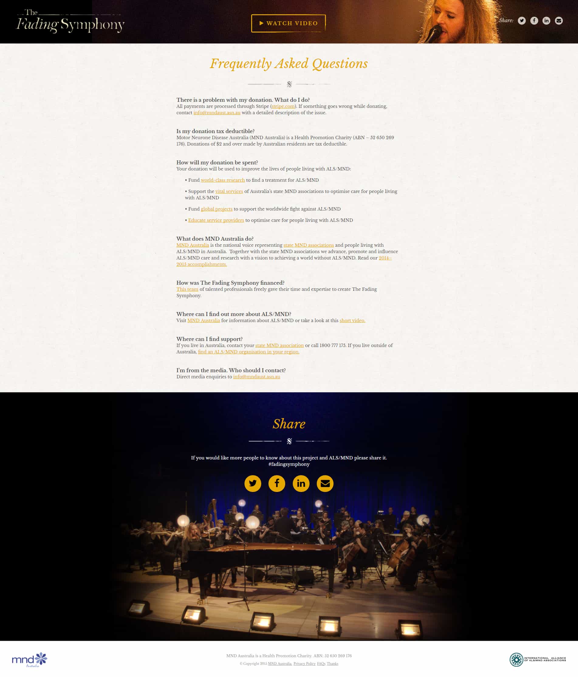 The Fading Symphony | Website Build faq page
