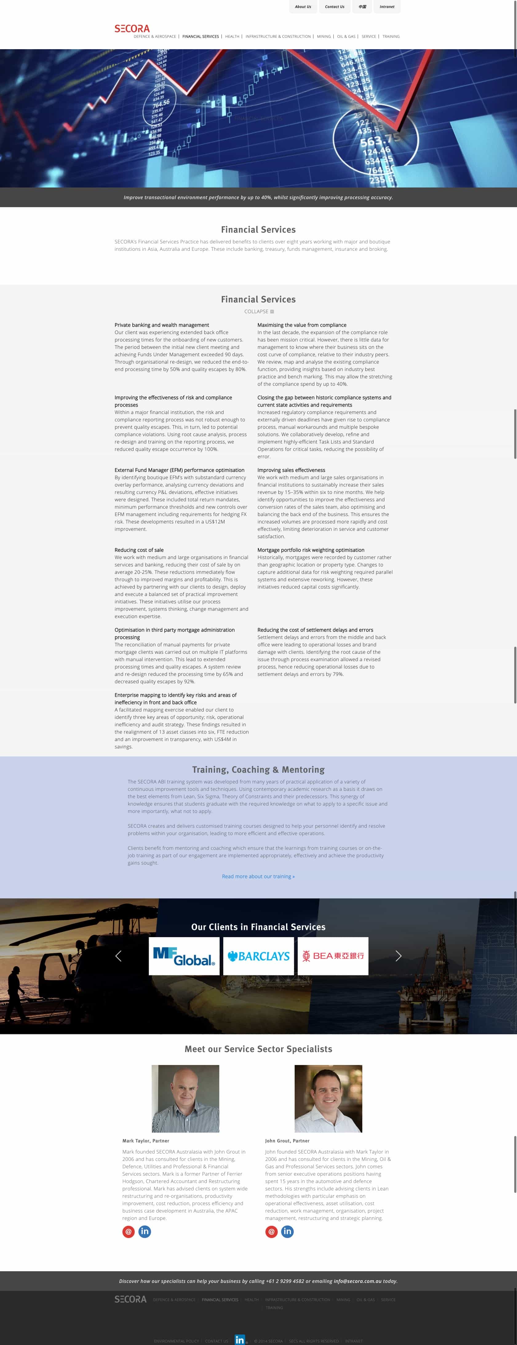 Secora | Website Build financial services page
