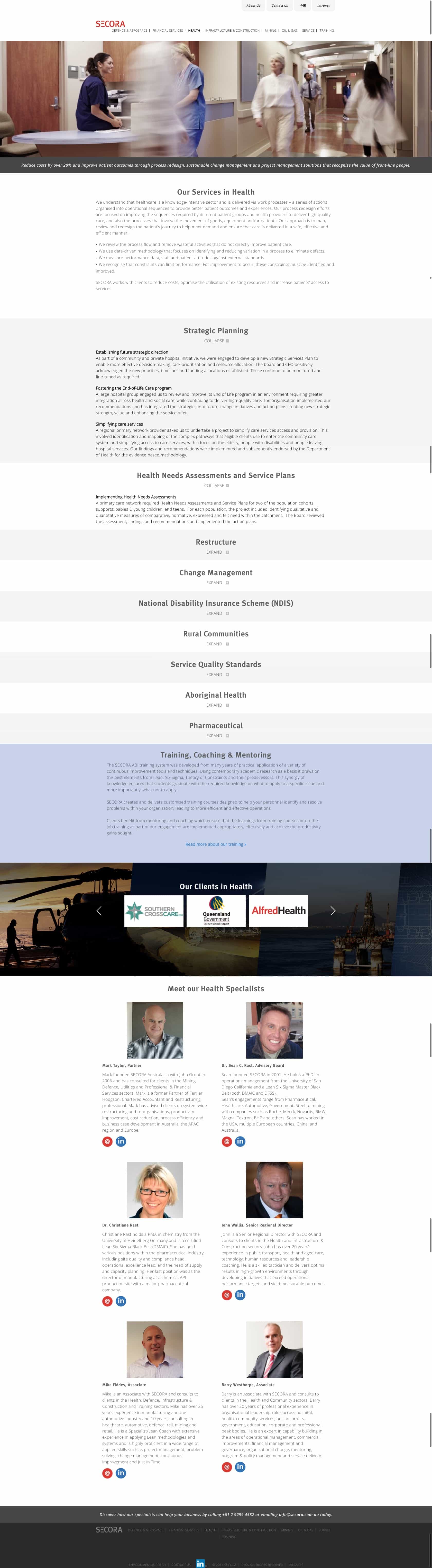 Secora | Website Build health page
