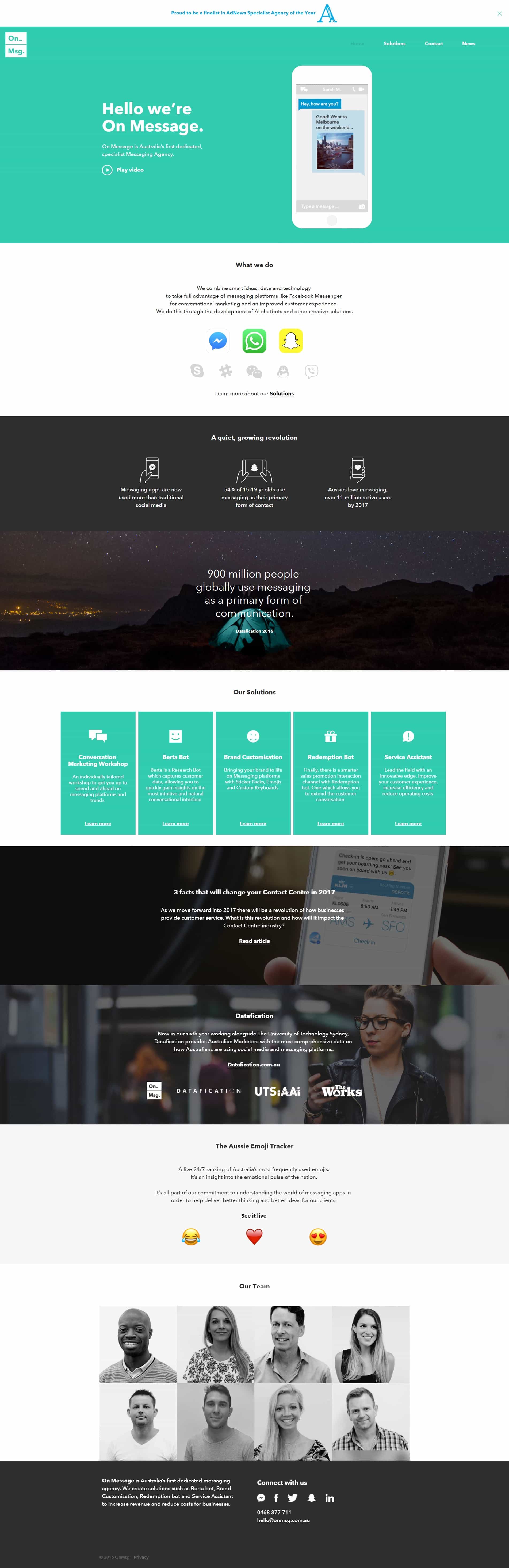 On Message | Website Build homepage
