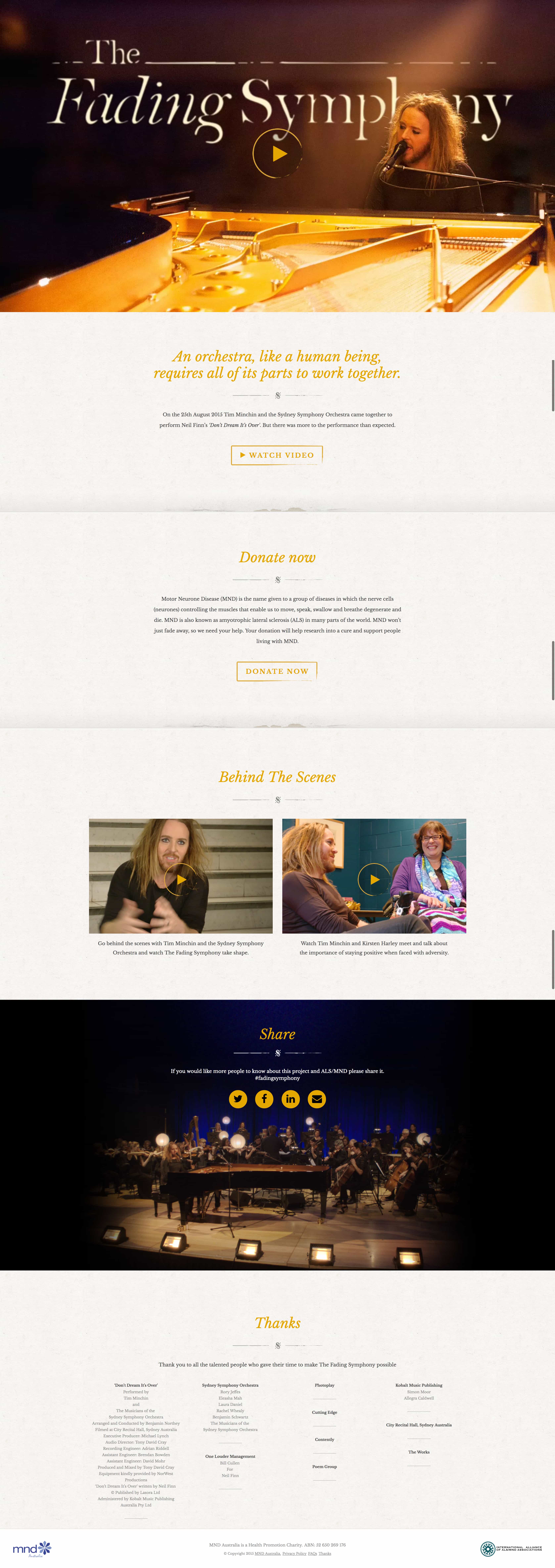 The Fading Symphony | Website Build homepage