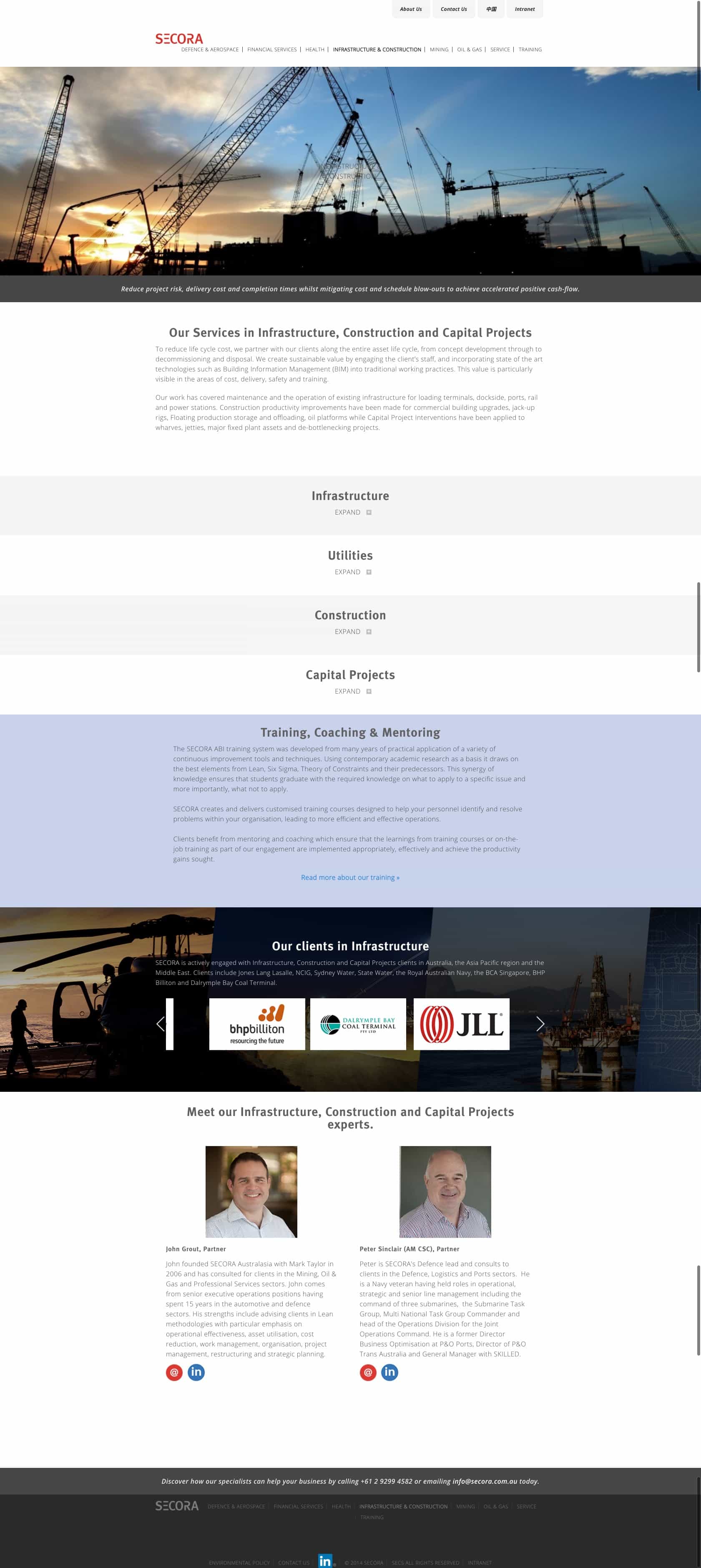 Secora | Website Build infrastructure construction page