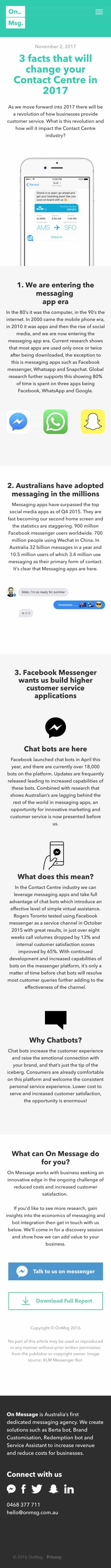 On Message | Website Build news page