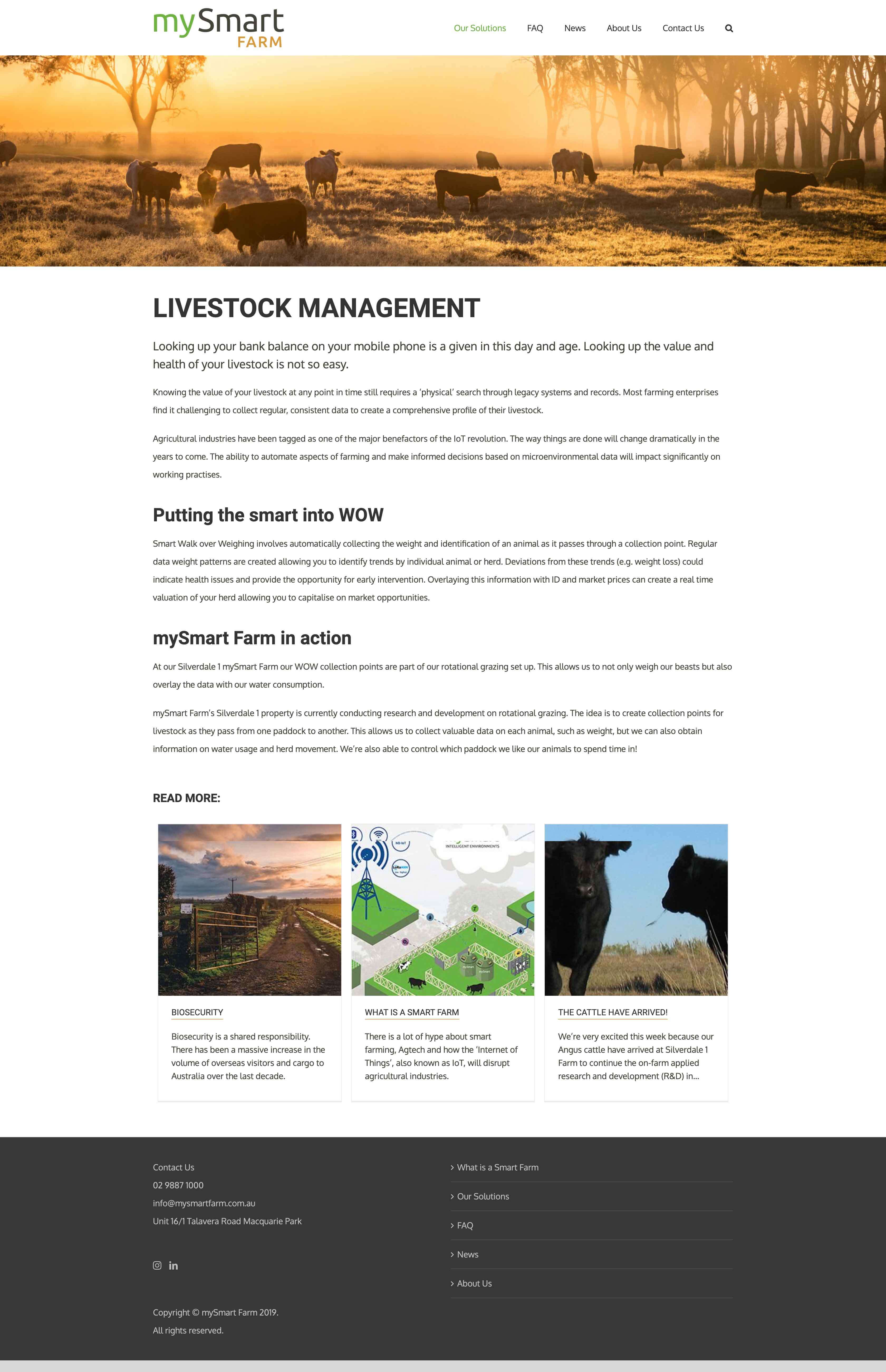 mySmart Farm | Website Build Solutions - livestock management page