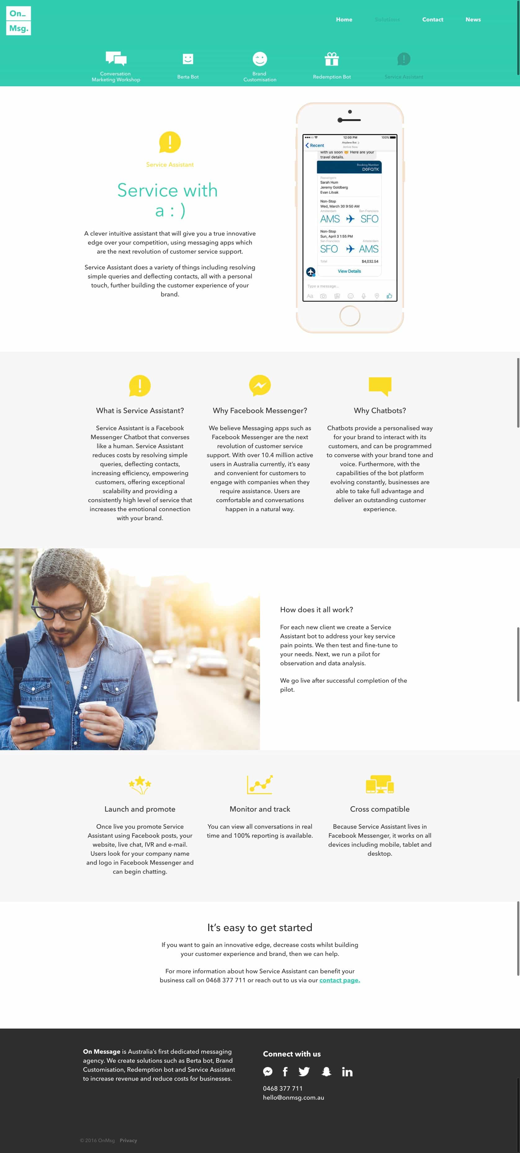 On Message | Website Build service assistant page