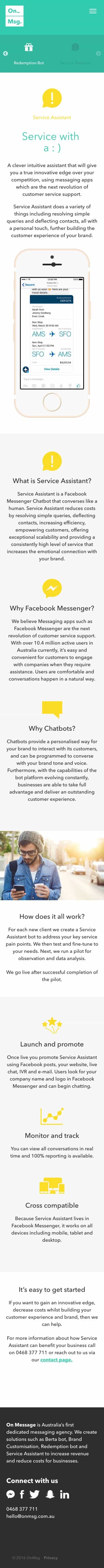 On Message | Website Build service assistant page